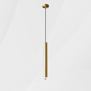 Modern Black Metal Slim Cylinder Bedroom Pendant Light Zawala Image - 7