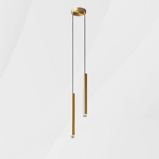 Modern Black Metal Slim Cylinder Bedroom Pendant Light Zawala Image - 8