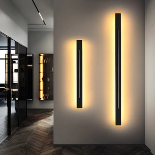 Modern Slim Vertical Black Acrylic LED Wall Sconce Zawala Image - 1