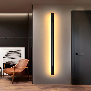 Modern Slim Vertical Black Acrylic LED Wall Sconce Zawala Image - 2