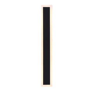 Slim Modern Black Vertical Outdoor LED Wall Light  Zawala Image - 11