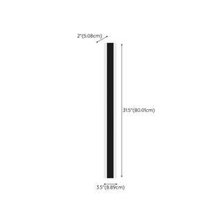 Slim Modern Black Vertical Outdoor LED Wall Light  Zawala #size