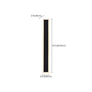 Slim Modern Black Vertical Outdoor LED Wall Light  Zawala Image - 18