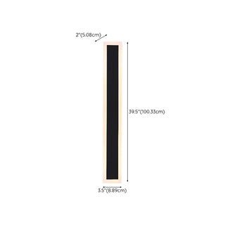 Slim Modern Black Vertical Outdoor LED Wall Light  Zawala Image - 19