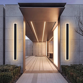 Slim Modern Black Vertical Outdoor LED Wall Light  Zawala Image - 4