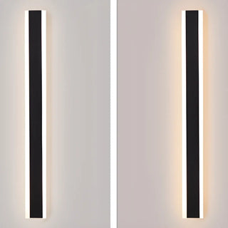 Slim Modern Black Vertical Outdoor LED Wall Light  Zawala Image - 6