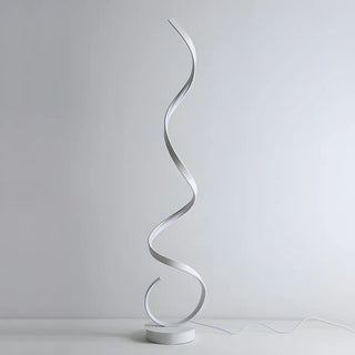 Modern Spiral LED Metal Floor Lamp for Living Room, Black Zawala Image - 12