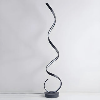 Modern Spiral LED Metal Floor Lamp for Living Room, Black Zawala Image - 13