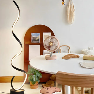 Modern Spiral LED Metal Floor Lamp for Living Room, Black Zawala Image - 5
