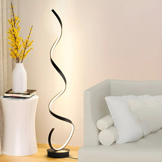 Modern Spiral LED Metal Floor Lamp for Living Room, Black Zawala Image - 6