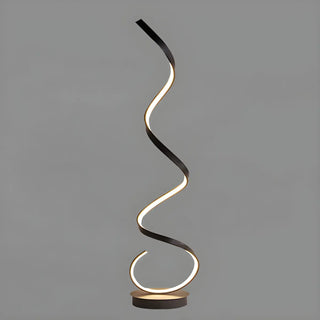 Modern Spiral LED Metal Floor Lamp for Living Room, Black Zawala Image - 8