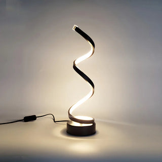 Elegant Simple Spiral Strip Metal Bedroom Table Lamp Zawala Image - 1