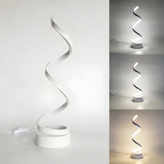 Elegant Simple Spiral Strip Metal Bedroom Table Lamp Zawala Image - 10
