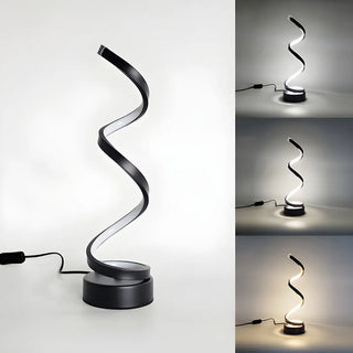 Elegant Simple Spiral Strip Metal Bedroom Table Lamp Zawala Image - 11