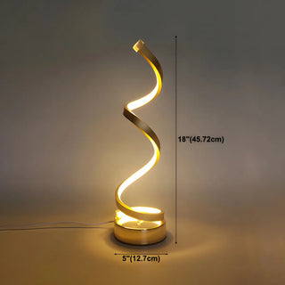Elegant Simple Spiral Strip Metal Bedroom Table Lamp Zawala #size