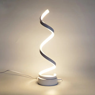 Elegant Simple Spiral Strip Metal Bedroom Table Lamp Zawala Image - 2