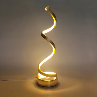 Elegant Simple Spiral Strip Metal Bedroom Table Lamp Zawala Image - 3