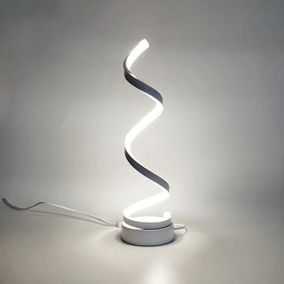 Elegant Simple Spiral Strip Metal Bedroom Table Lamp Zawala Image - 4