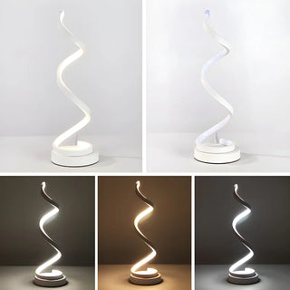 Elegant Simple Spiral Strip Metal Bedroom Table Lamp Zawala Image - 5