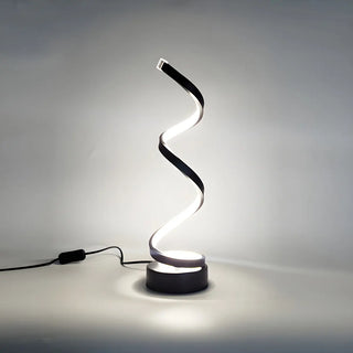 Elegant Simple Spiral Strip Metal Bedroom Table Lamp Zawala Image - 6