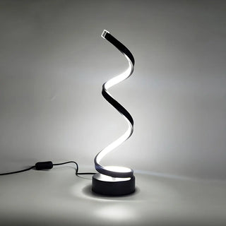 Elegant Simple Spiral Strip Metal Bedroom Table Lamp Zawala Image - 8