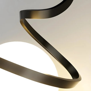 Modern Gold Spiral White Glass Globe Bedroom Pendant Light Zawala Image - 11
