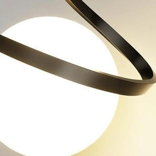 Modern Gold Spiral White Glass Globe Bedroom Pendant Light Zawala Image - 12