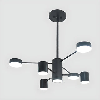 ZOWALA - Nordic Sputnik Cylinder Metal Living Room Black Chandelier Image - 12
