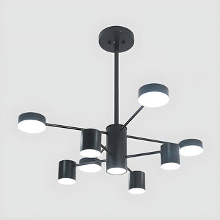 ZOWALA - Nordic Sputnik Cylinder Metal Living Room Black Chandelier Image - 13