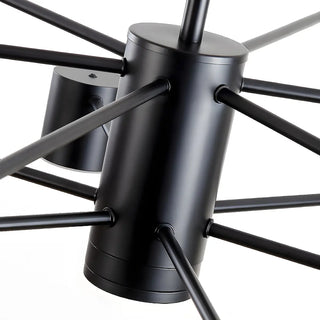 ZOWALA - Nordic Sputnik Cylinder Metal Living Room Black Chandelier Image - 15