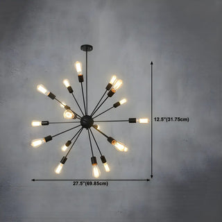 ZOWALA - Modern Black Sputnik Suspension Bulb Chandelier #size