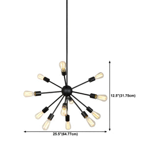ZOWALA - Modern Black Sputnik Suspension Bulb Chandelier Image - 15