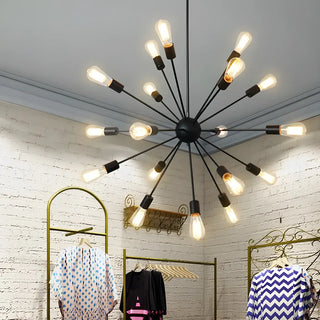 ZOWALA - Modern Black Sputnik Suspension Bulb Chandelier Image - 3