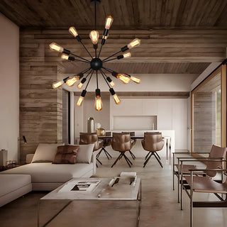 ZOWALA - Modern Black Sputnik Suspension Bulb Chandelier Image - 5