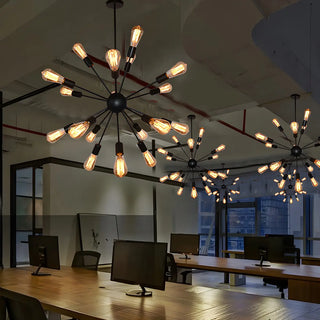 ZOWALA - Modern Black Sputnik Suspension Bulb Chandelier Image - 6