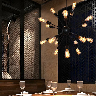 ZOWALA - Modern Black Sputnik Suspension Bulb Chandelier Image - 7