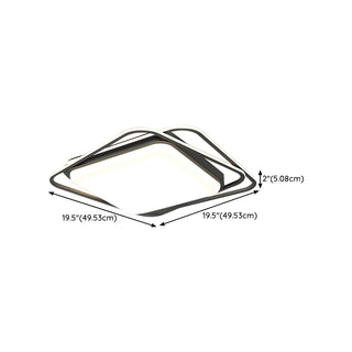 ZOWALA - Modern Black Square 3-Light LED Flush Mount Light Image - 11