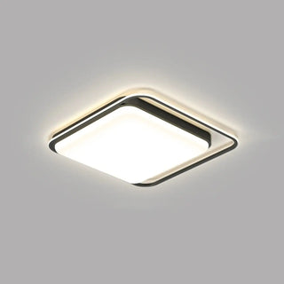 ZOWALA - Modern Black Square 3-Light LED Flush Mount Light Image - 3