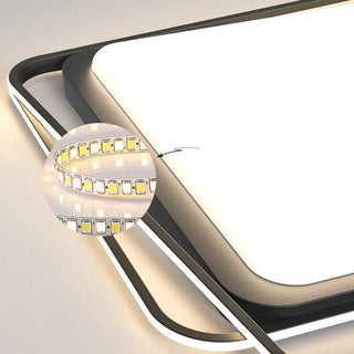 ZOWALA - Modern Black Square 3-Light LED Flush Mount Light Image - 7