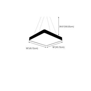 ZOWALA - Modern Black Square LED Pendant Light Adjustable Height Image - 11