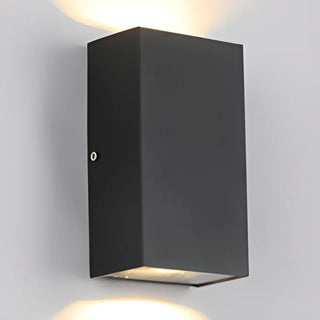Modern Black Square Outdoor Up Down Wall Light Zawala Image - 12