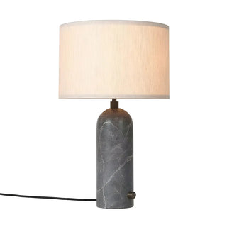 Simple Drum Fabric Shade Cylinder Stone Table Lamp Zawala Image - 11