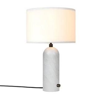 Simple Drum Fabric Shade Cylinder Stone Table Lamp Zawala Image - 12