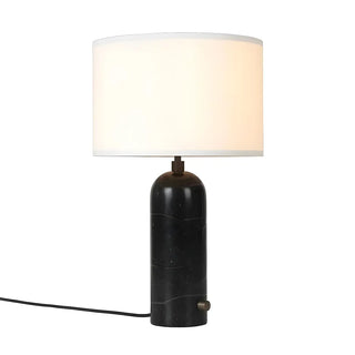 Simple Drum Fabric Shade Cylinder Stone Table Lamp Zawala Image - 13