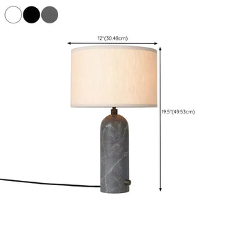 Simple Drum Fabric Shade Cylinder Stone Table Lamp Zawala #size
