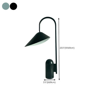 Bedroom Black Unique Cone Geometric Metal Table Lamp Zawala #size