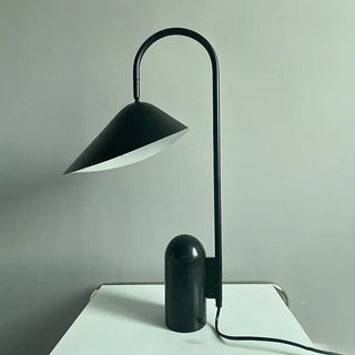 Bedroom Black Unique Cone Geometric Metal Table Lamp Zawala Image - 7