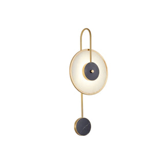 Minimalist White Stone Gold Geometric Wall Sconce Zawala Image - 5