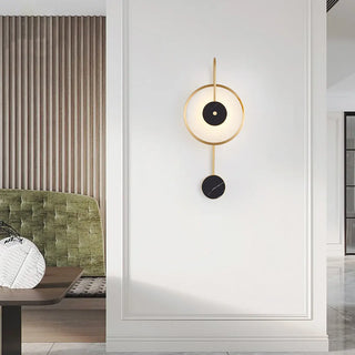 Minimalist White Stone Gold Geometric Wall Sconce Zawala Image - 3