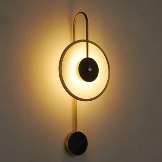 Minimalist White Stone Gold Geometric Wall Sconce Zawala Image - 7